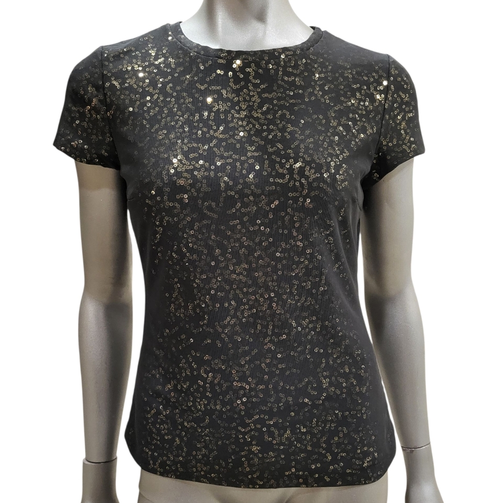 Carlisle Black Top with Gold Sequins - Size Small